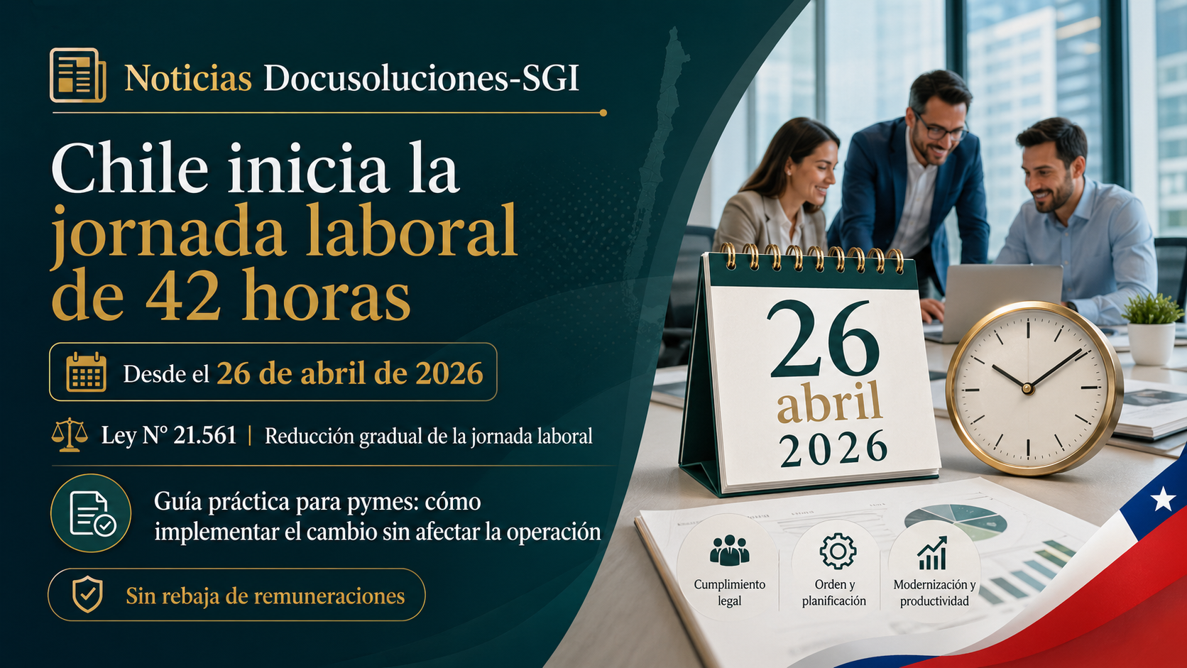 Rebaja a 42 horas semanales